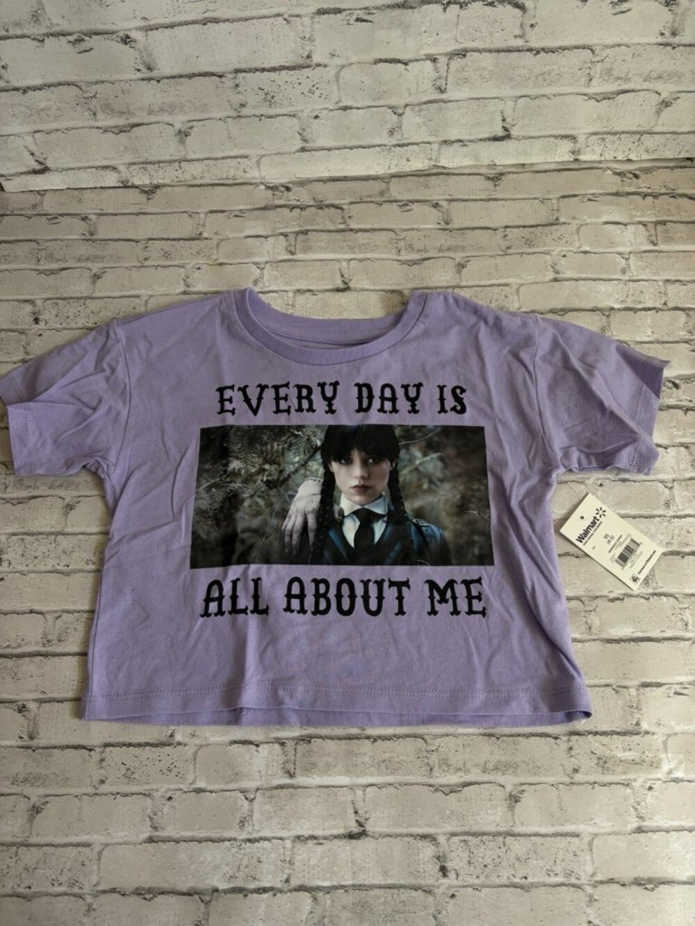 Wednesday Girls Purple Short Sleeve Shirt Size XS NWT